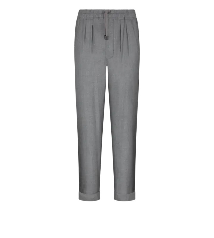 YARN DYED SILK LIGHT PANT MID GREY MELANGE online